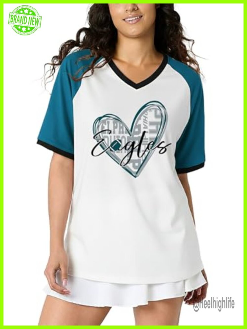 Women's V-Neck Short Sleeve Graphic Game Day T-Shirt